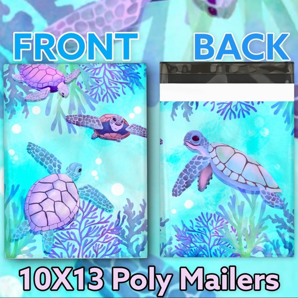 25 10X13 Poly Mailers Turtles Shipping Envelopes Bags PRICE IS FIRM - Picture 5 of 9